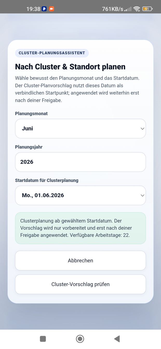 Clusterplanung nach Standort